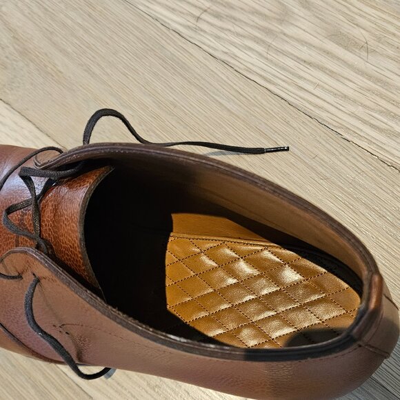 Tan Leather Chukka Boots By Cobbler Union, Vibram Soles, Size 10.5 US / 10 UK - Picture 4 of 7